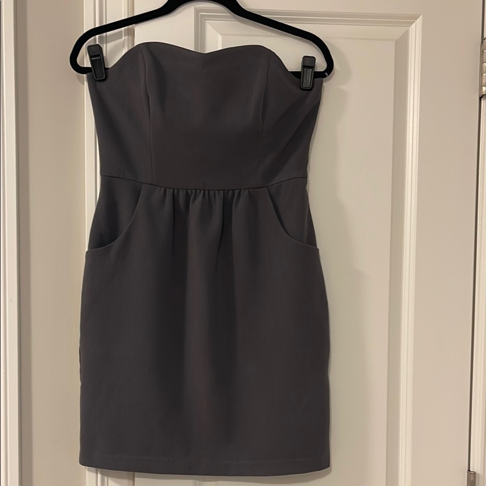 Vintage Kenzie Grey Strapless Sheath Dress